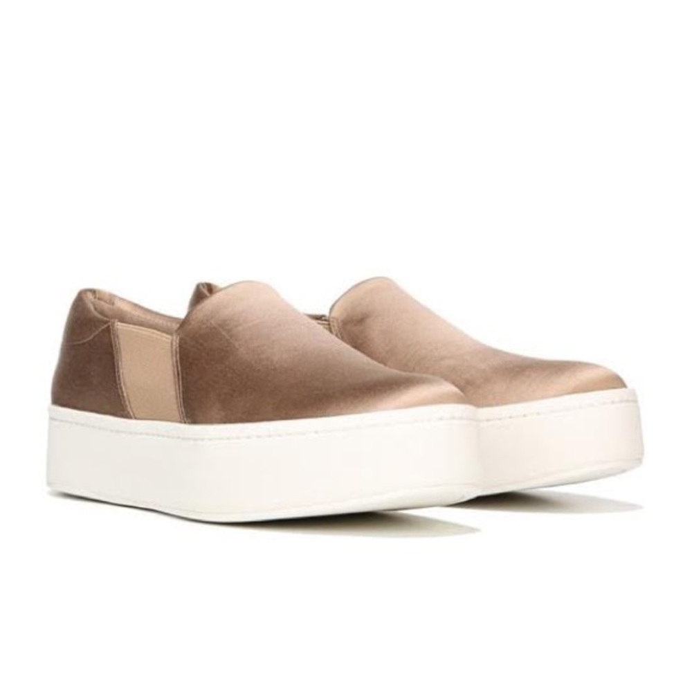 VINCE Platform Slip-On Sneaker Champagne Satin